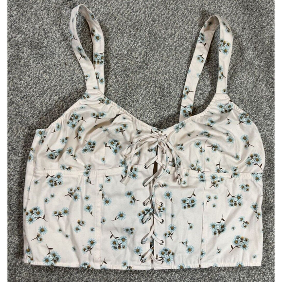 Victoria’s Secret Bustier Tank Top Zipper Corset Daisy Floral Patten Size XL NWT - Picture 8 of 8